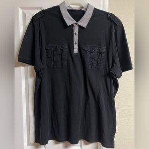 Sean John Black Polo Shirt with Short Sleeves